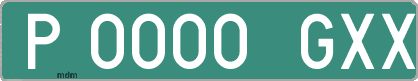 Ejemplo matrícula provisional verde de España matrícula GXX