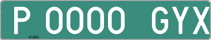 Ejemplo matrícula provisional verde de España matrícula GYX