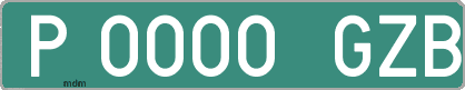 Ejemplo matrícula provisional verde de España matrícula GZB