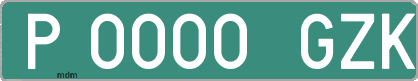 Ejemplo matrícula provisional verde de España matrícula GZK