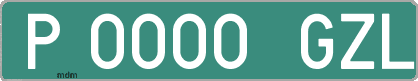 Ejemplo matrícula provisional verde de España matrícula GZL