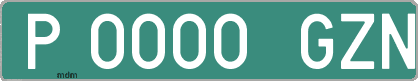 Ejemplo matrícula provisional verde de España matrícula GZN