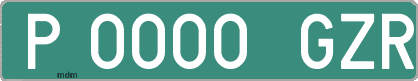 Ejemplo matrícula provisional verde de España matrícula GZR