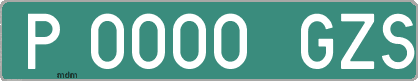 Ejemplo matrícula provisional verde de España matrícula GZS