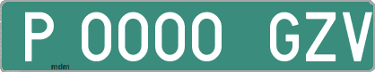 Ejemplo matrícula provisional verde de España matrícula GZV