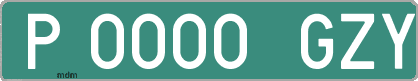 Ejemplo matrícula provisional verde de España matrícula GZY