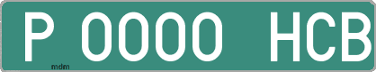 Ejemplo matrícula provisional verde de España matrícula HCB