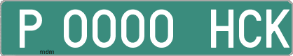 Ejemplo matrícula provisional verde de España matrícula HCK