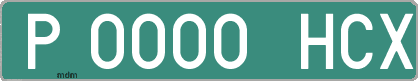 Ejemplo matrícula provisional verde de España matrícula HCX