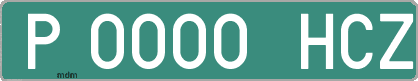 Ejemplo matrícula provisional verde de España matrícula HCZ