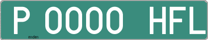 Ejemplo matrícula provisional verde de España matrícula HFL