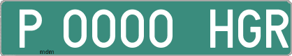 Ejemplo matrícula provisional verde de España matrícula HGR