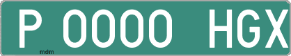 Ejemplo matrícula provisional verde de España matrícula HGX