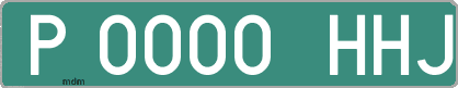 Ejemplo matrícula provisional verde de España matrícula HHJ