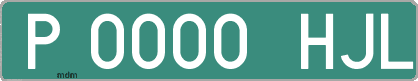 Ejemplo matrícula provisional verde de España matrícula HJL
