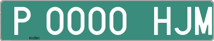 Ejemplo matrícula provisional verde de España matrícula HJM