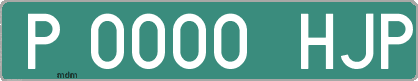 Ejemplo matrícula provisional verde de España matrícula HJP