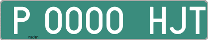 Ejemplo matrícula provisional verde de España matrícula HJT