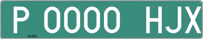 Ejemplo matrícula provisional verde de España matrícula HJX