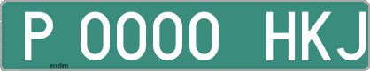 Ejemplo matrícula provisional verde de España matrícula HKJ