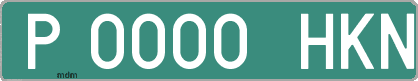 Ejemplo matrícula provisional verde de España matrícula HKN