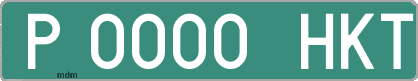 Ejemplo matrícula provisional verde de España matrícula HKT