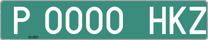 Ejemplo matrícula provisional verde de España matrícula HKZ
