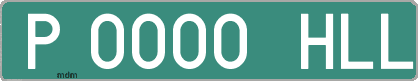 Ejemplo matrícula provisional verde de España matrícula HLL