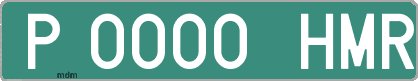 Ejemplo matrícula provisional verde de España matrícula HMR