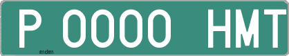 Ejemplo matrícula provisional verde de España matrícula HMT