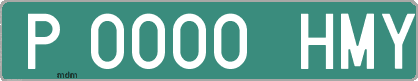 Ejemplo matrícula provisional verde de España matrícula HMY