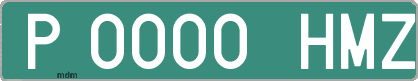Ejemplo matrícula provisional verde de España matrícula HMZ