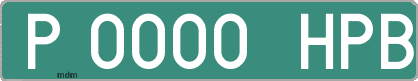 Ejemplo matrícula provisional verde de España matrícula HPB