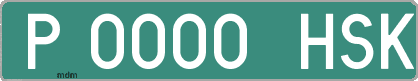 Ejemplo matrícula provisional verde de España matrícula HSK