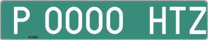 Ejemplo matrícula provisional verde de España matrícula HTZ
