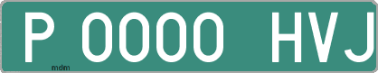 Ejemplo matrícula provisional verde de España matrícula HVJ
