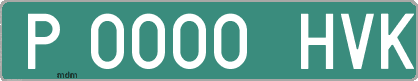 Ejemplo matrícula provisional verde de España matrícula HVK