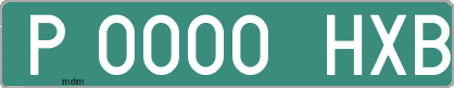 Ejemplo matrícula provisional verde de España matrícula HXB