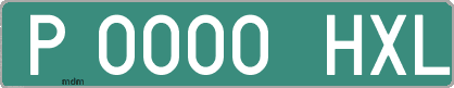 Ejemplo matrícula provisional verde de España matrícula HXL