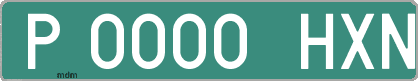 Ejemplo matrícula provisional verde de España matrícula HXN