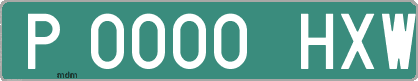 Ejemplo matrícula provisional verde de España matrícula HXW