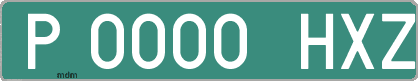 Ejemplo matrícula provisional verde de España matrícula HXZ