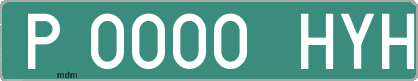 Ejemplo matrícula provisional verde de España matrícula HYH