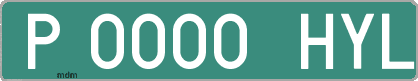 Ejemplo matrícula provisional verde de España matrícula HYL