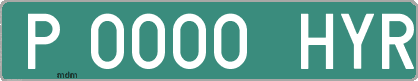 Ejemplo matrícula provisional verde de España matrícula HYR