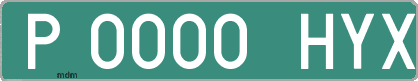 Ejemplo matrícula provisional verde de España matrícula HYX