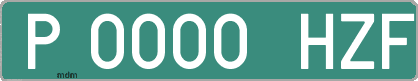 Ejemplo matrícula provisional verde de España matrícula HZF