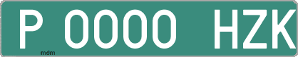 Ejemplo matrícula provisional verde de España matrícula HZK