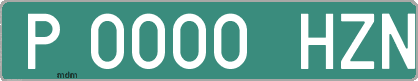 Ejemplo matrícula provisional verde de España matrícula HZN