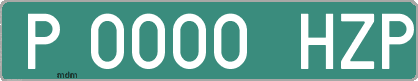 Ejemplo matrícula provisional verde de España matrícula HZP
